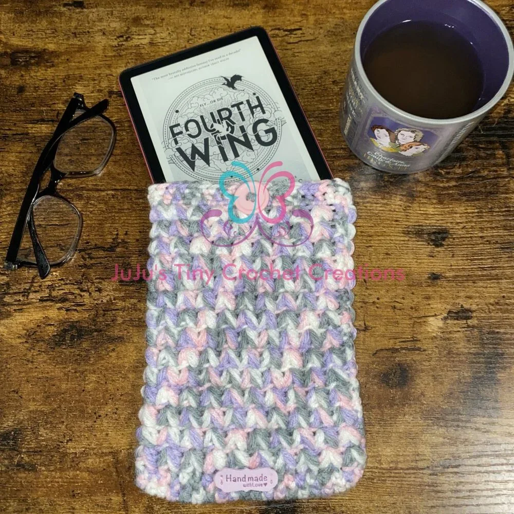 Handmade Crocheted Cover for Kindle Paperwhite E-Reader - Gift for Book Lovers